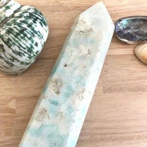 XL Large Rare Blue Smithsonite Crystal Point — Crystal Gemstone Generator Tower