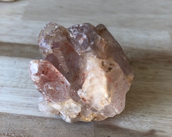 Fire Quartz Crystal — Natural Cluster Phantom Hematite Inclusions