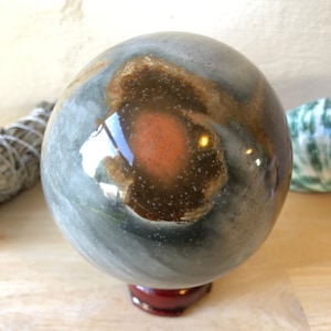 Large Polychrome Jasper Crystal Sphere — Crystal Ball