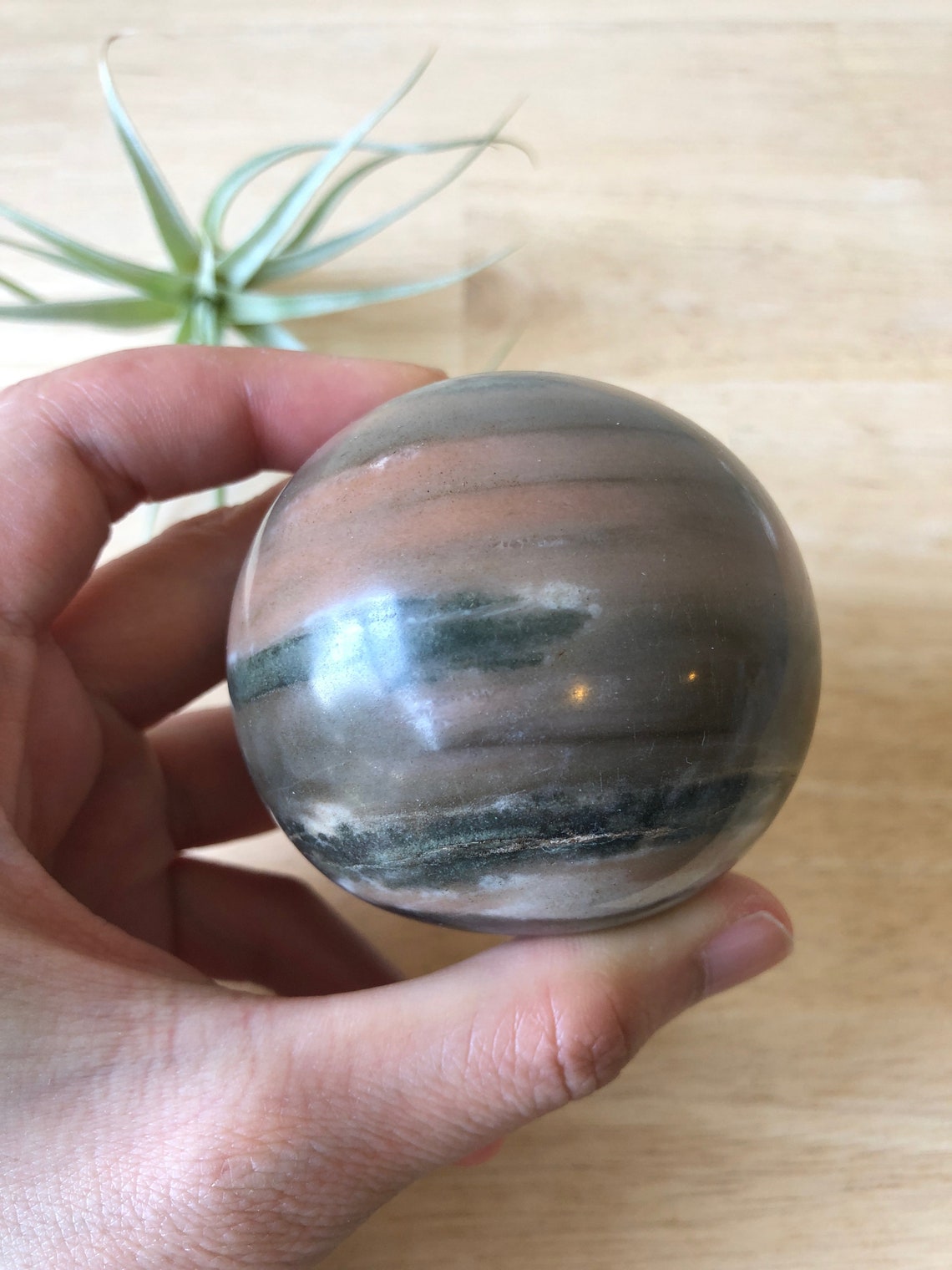Pink Black Zebra Jasper Crystal Gemstone Sphere Crystal Ball Etsy