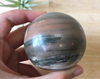 Pink Black Zebra Jasper Crystal Gemstone Sphere — Crystal Ball (5cm / 1.96 inches Diameter)