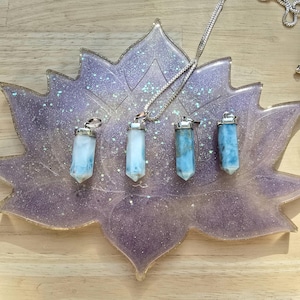 Larimar Pendant Necklace — Crystal Pendant (Silver Necklace)