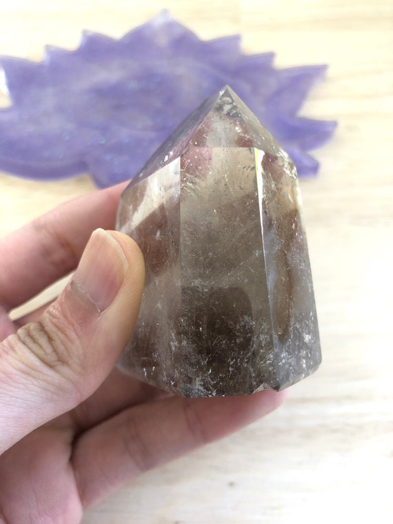 スモーキークォーツ クリスタルポイント - タワーワンドジェネレーター