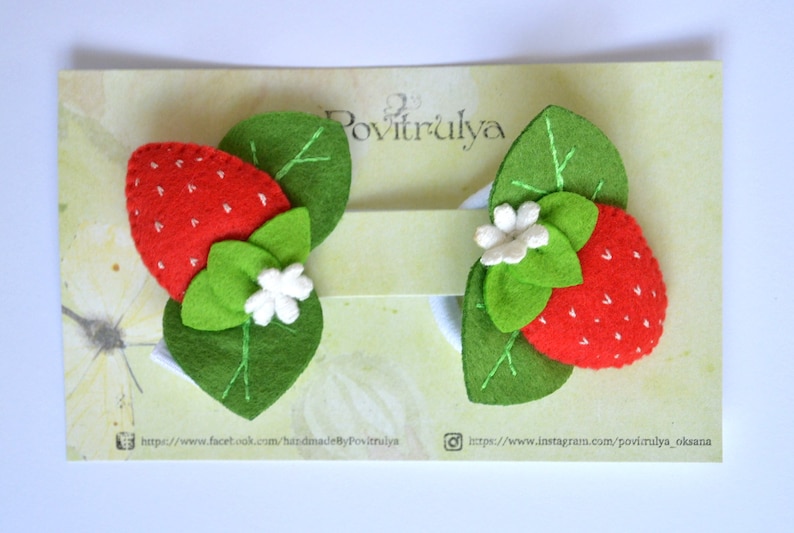 Strawberry Hair Clip and Hair Tie Hair Accessories Gift for Baby Girl