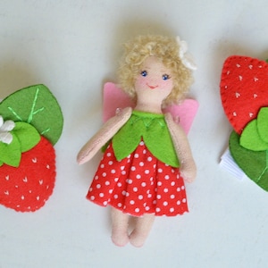 Strawberry Hair Clip and Hair Tie / Hair Accessories / Gift for Baby Girl