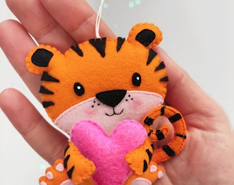 Handmade Felt Fiesta Tiger Hanging Decoration main image 1