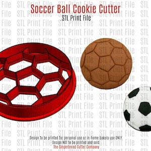 Soccer Ball Cookie Cutter .stl Print File