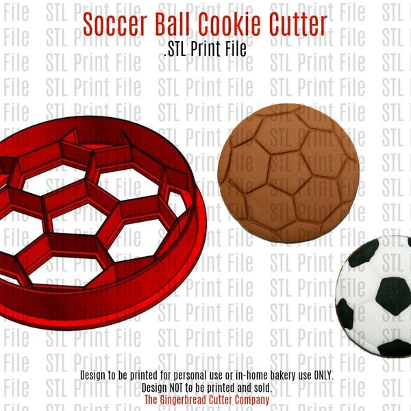 Soccer Ball Cookie Cutter .stl Print File