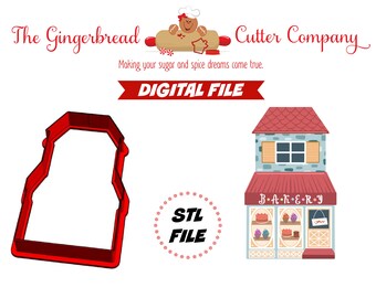 Bakery (Town Collection) Cookie Cutter .STL 3D Print File 3 Sizes