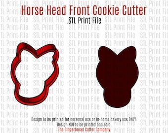 Horse Head Front Cookie Cutter .stl Print File