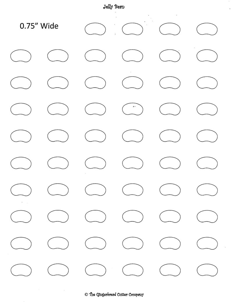 Jelly Bean Royal Icing Transfer Template Etsy