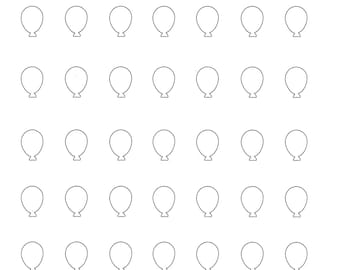 Balloon Royal Icing Transfer Template