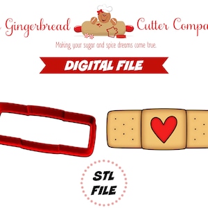 May include: A red gingerbread cookie cutter in the shape of a bandage with a heart in the center. The cutter is on a white background with the text "The Gingerbread Cutter Company" and "Making your sugar and spice dreams come true." in red text. The text "DIGITAL FILE" is in red text on a white banner.