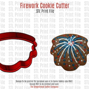 Firework Cookie Cutter .stl Print File