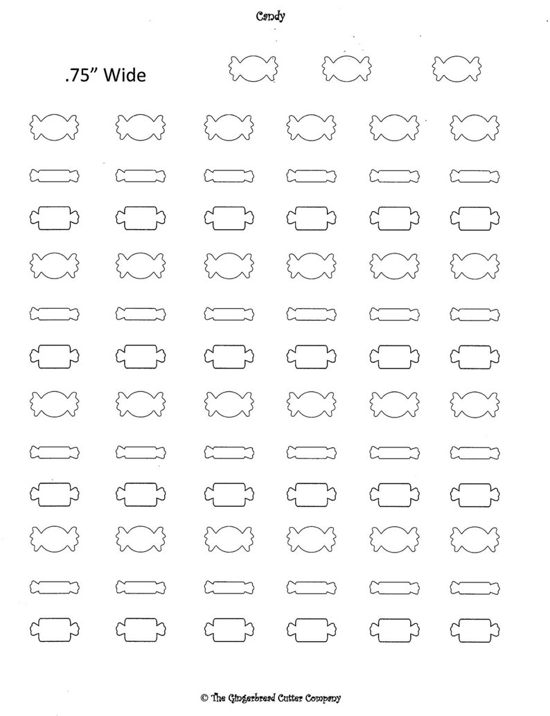 Candy Royal Icing Transfer Template Etsy