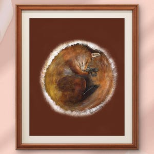 Le petit renard en hibernation, impression d'art