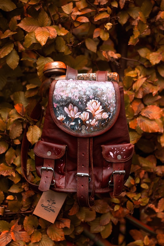 Leather backpack (hand painted) s-l400.jpg main image 2