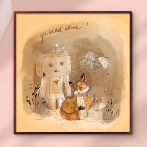 Der Kleine Karton und der Fuchs Kunstdrucke in verschiedenen Größen