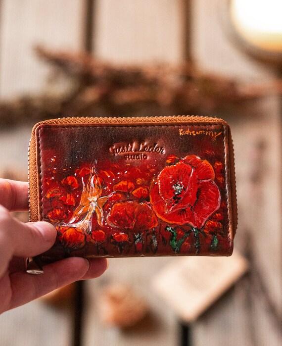 Bajo pedido cartera de cuero pintada a mano Etsy M xico