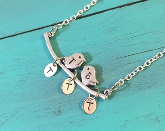 PersonalizedLove Birds Necklace