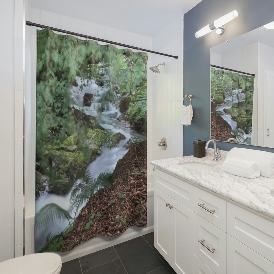 Woodland Waterfall Shower Curtains Etsy