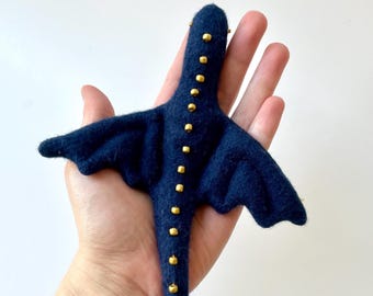 Cute Deep Ocean Blue Pocket Dragon Plushie: Weighted, Customizable