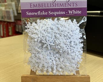 Hunkydory White Snowflake Sequins Confetti Pack