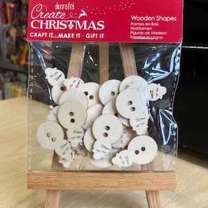 Christmas Snowman Buttons Bare Wooden Shapes