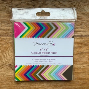 6 &quot;x 6&quot; Regenbogen Farben Handwerk Papier Pack Dovecraft