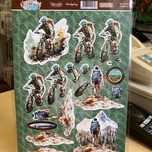 Hunkydory A4 Die Cut Decoupage Topper Blatt Sport Radfahren Gehen