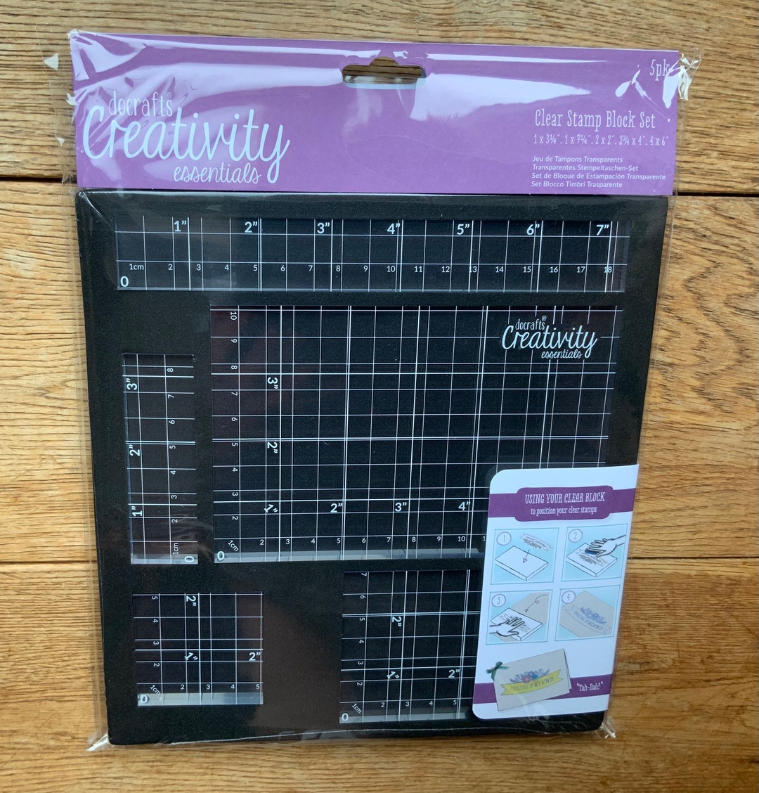 Clear Stamp Blocks 5 Piece Set Docrafts Etsy