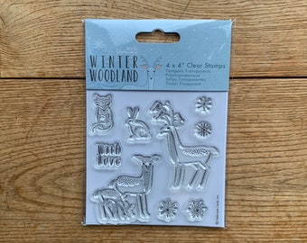 Christmas Winter Woodland Animals Clear Stamp Set