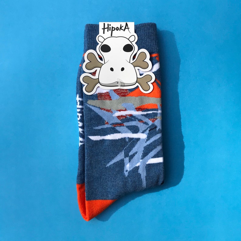 Glacier Abstract Socks Fun Socks Cool Socks Crew Socks Unique Socks Funky Socks Mens Socks Socks for her Socks for him