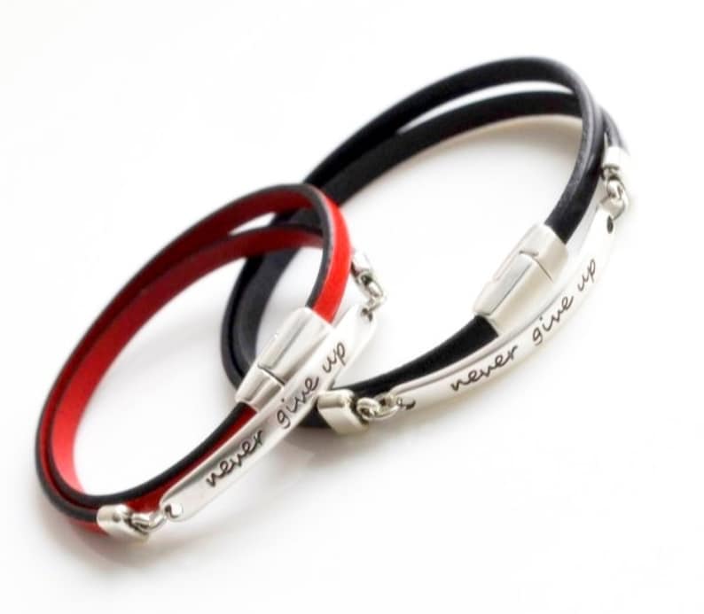 never give up,a gift for your husband,a gift for my wife,anniversary gift,custom bracelets,a gift for a girl,a gift for a boy