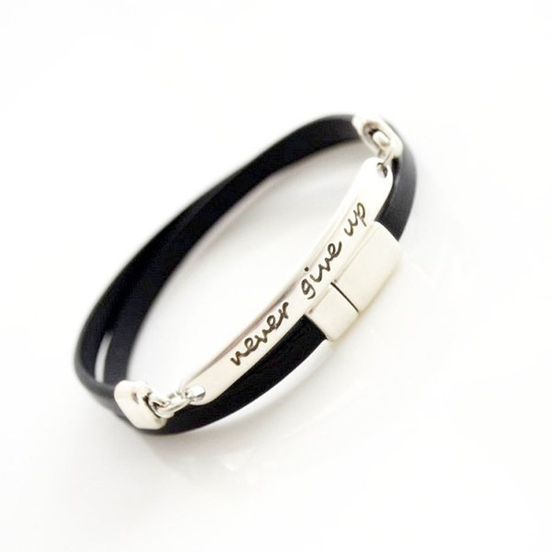 never give up,a gift for your husband,a gift for my wife,anniversary gift,custom bracelets,a gift for a girl,a gift for a boy