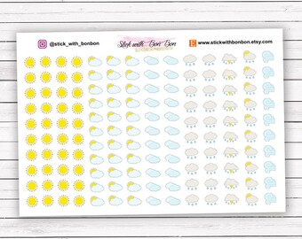 Weather icon stickers for planners, Erin Condren Life Planner, Plum paper, Kikki-K, filifax