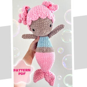 Candy the Sweet Mermaid Crochet Pattern, Plushie Mermaid