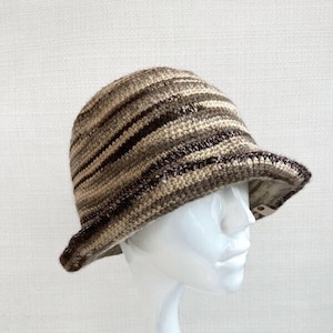Winter Cloche Hat for Women Knit Wool Cloche Hat Brimmed Beanie