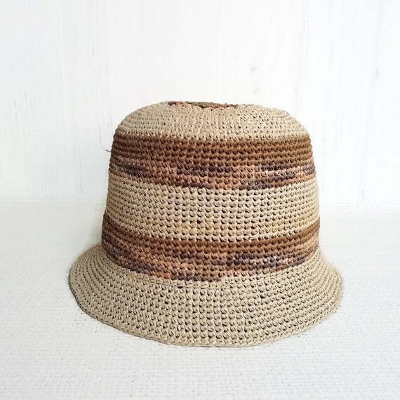 Mens Straw Hat Summer Bucket Hats Woven 