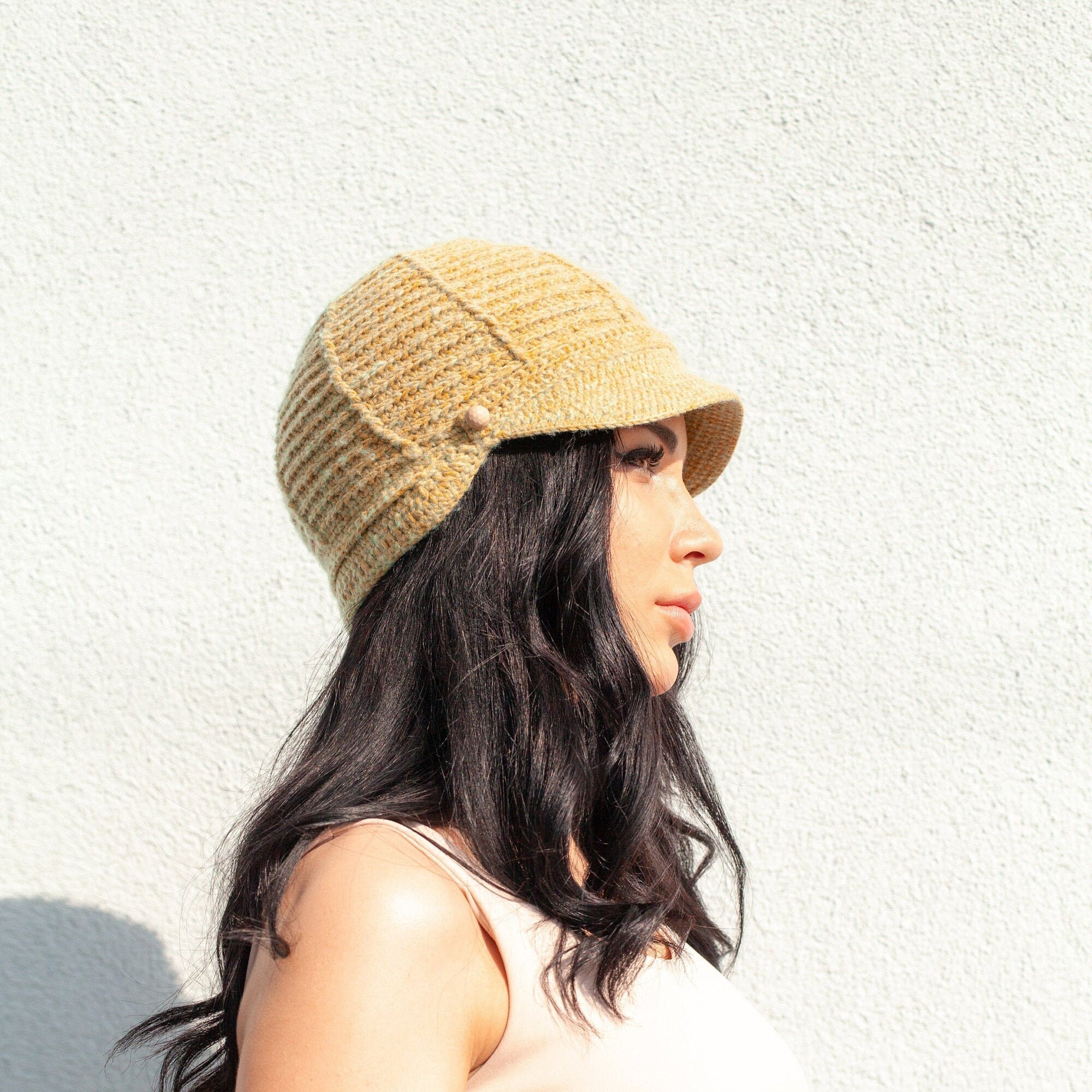 knit newsboy cap