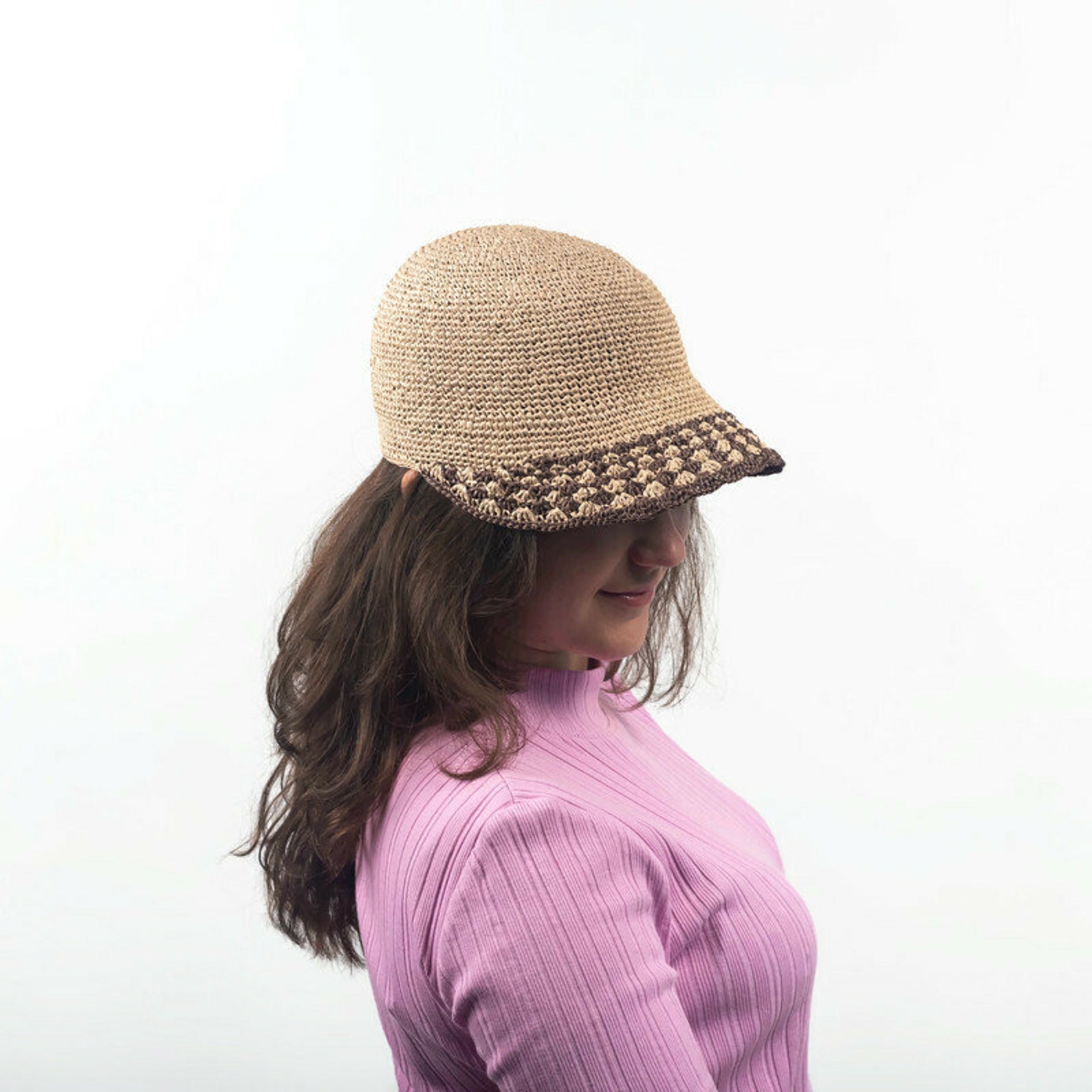 Newsboy summer hat Page boy hat womens chrochet Straw newsboy Etsy