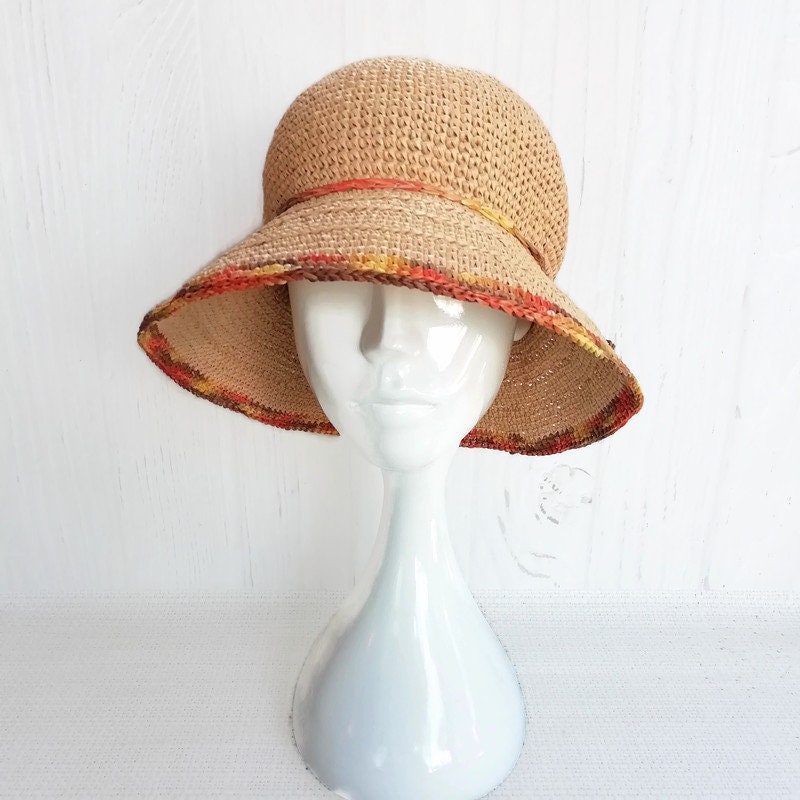 Straw bucket hat for summer Small brim straw hat Sun hats Etsy