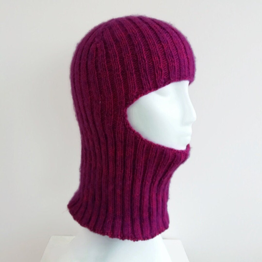 Red balaclava. Hand Knitted Cotton Balaclava. Womens Balaclava Etsy