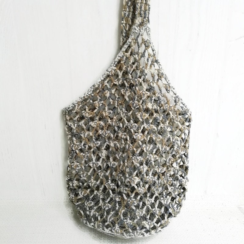 Mesh Bag Crocheted - Hobo Handbag - Eco-Friendly Cotton Handbags - French Market Bags