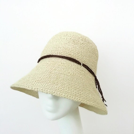 White Straw Hat Wide Brim Bucket Hat for Large Head, for Small Head Packable  Sun Hat Hat Women Raffia Summer Hat -  Canada