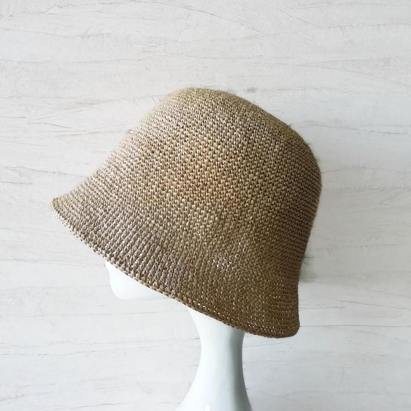 帽子 RAFFIA BUCKET HAT Lightweight Raffia Hat Packable Sun Hat Straw Bucket Hat