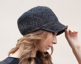 Newsboy hat women. Peaked cap. Billed hats. Women Newsboy cap. Cotton beanie hat with brim