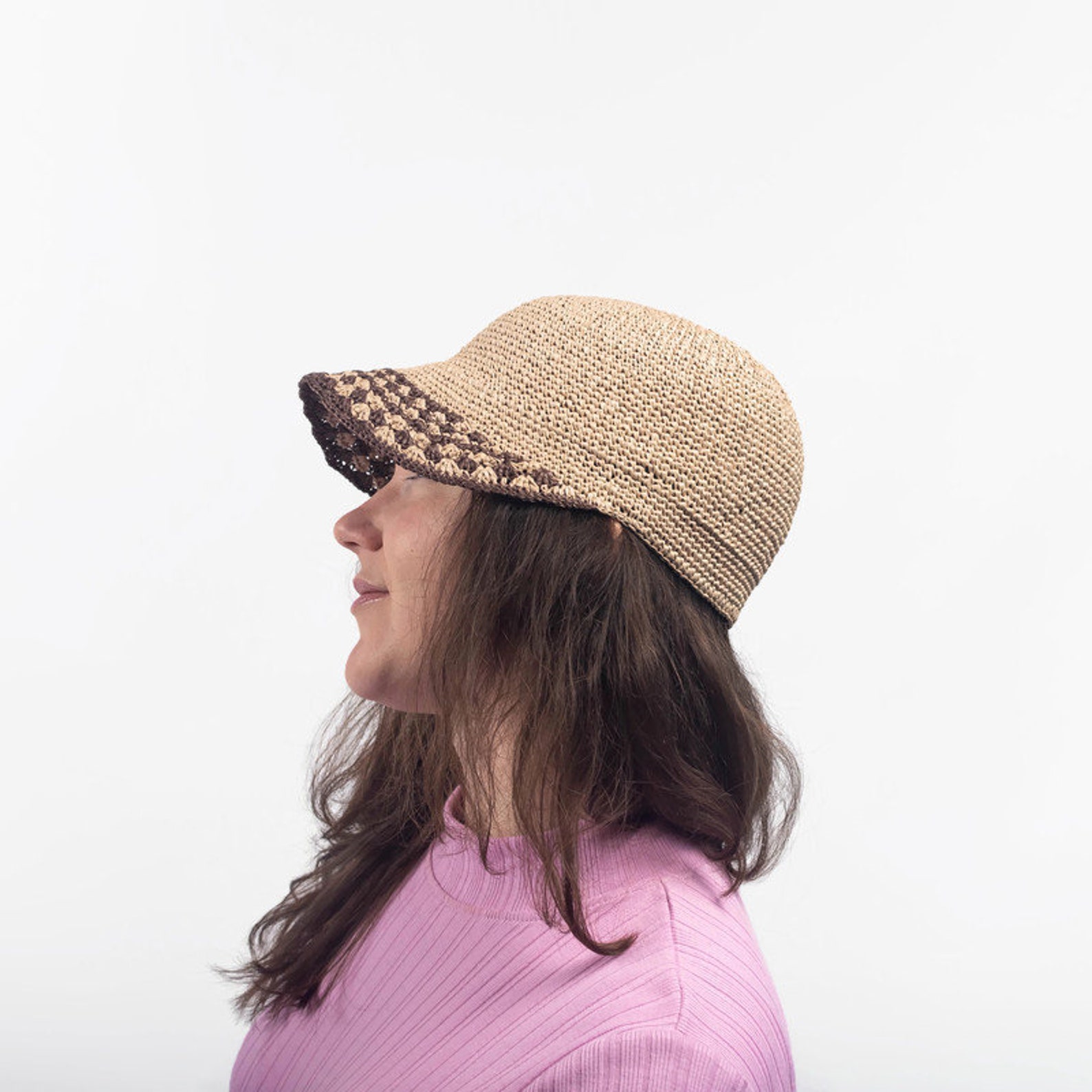 Newsboy summer hat Page boy hat womens chrochet Straw newsboy Etsy