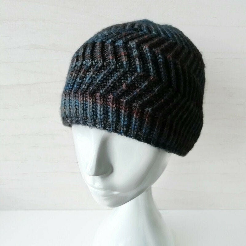 Mens knitted hat Merino wool xl beanie for men Simply knit hat Etsy