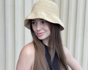 Hand Woven Raffia Sun Hat: Maui Cruiser Beach Headwear - Etsy display picture 2